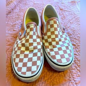 Vans checkerboard slip one in a muted pink size 9